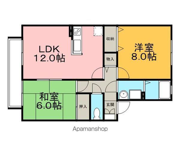 ボヌール・ソシア(2LDK/1階)の間取り写真