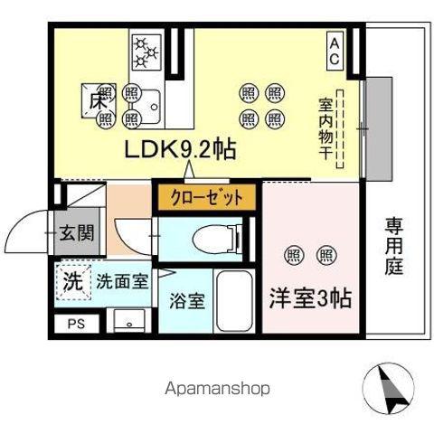 グランドメゾン大内町(1LDK/1階)の間取り写真