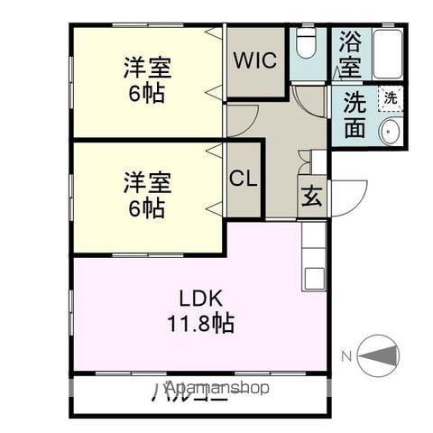 パストラルⅠ(2LDK/1階)の間取り写真