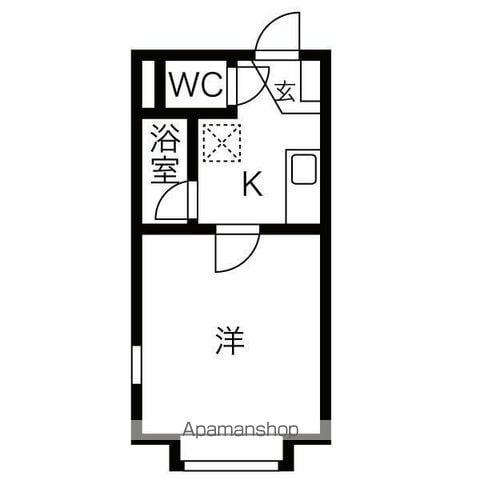 アップルハウス北22条Ⅲ(1K/2階)の間取り写真