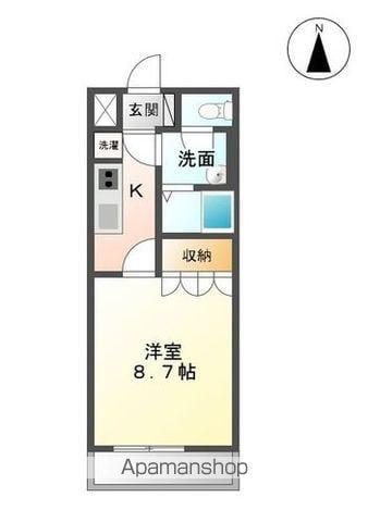 グランシャリオ(1K/1階)の間取り写真