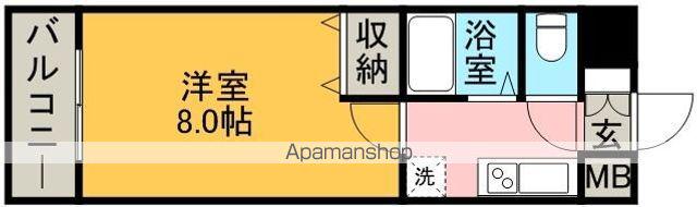 リファレンス美野島(1K/8階)の間取り写真