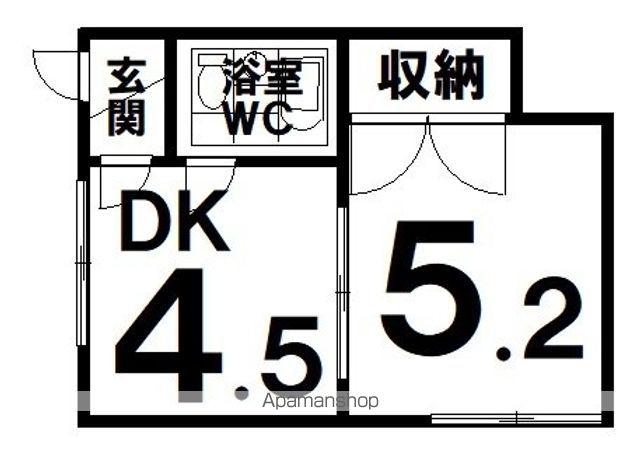 エステート川北(1DK/1階)の間取り写真