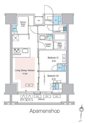 プレディアコート錦糸町スカイビュー(2SLDK/11階)の間取り写真