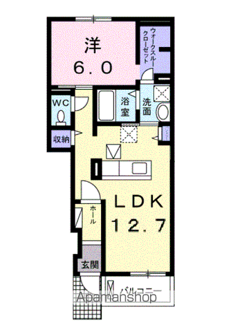 ヴィラ・エレガント(1LDK/1階)の間取り写真