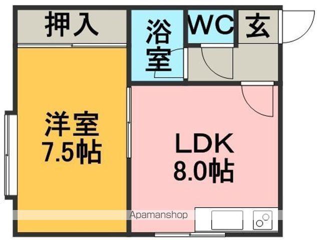 ハイツ富士見(1DK/3階)の間取り写真