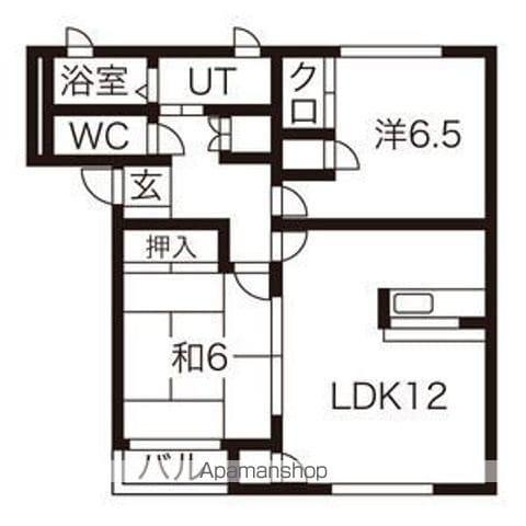 プラセール A棟(2LDK/2階)の間取り写真