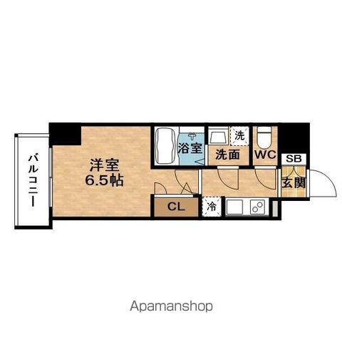 SRESIDENCEFUKUSHIMATAMAGAWATRES(1K/9階)の間取り写真