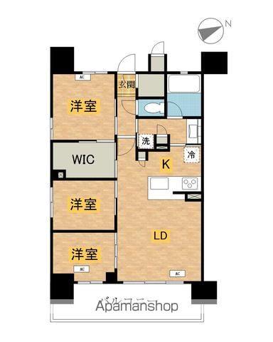 八王子レジデンス(3LDK/9階)の間取り写真