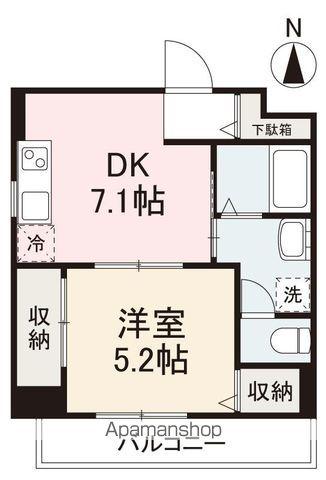 DEAR COURT(1DK/3階)の間取り写真