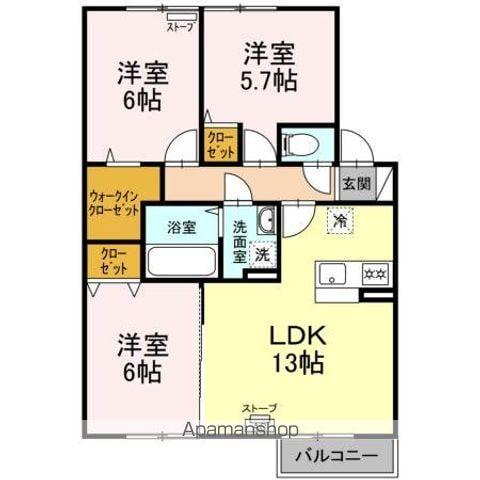 グランドマーレ(3LDK/1階)の間取り写真