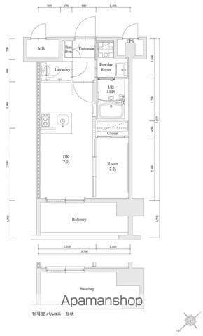 エンクレスト博多駅南FIT(1DK/2階)の間取り写真