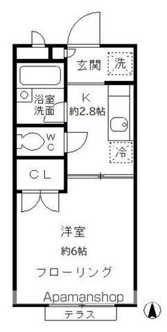 リベール玉川(1K/1階)の間取り写真