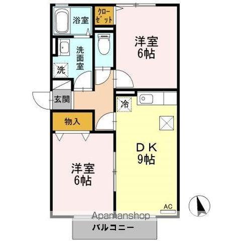 カサベルデM(2DK/1階)の間取り写真
