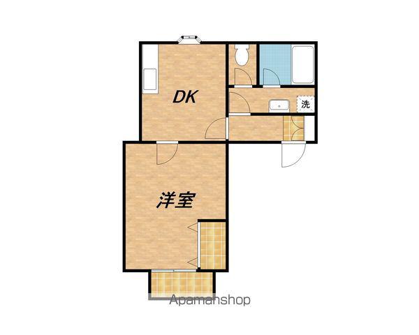 下田ハイツ北方第3(1DK/1階)の間取り写真