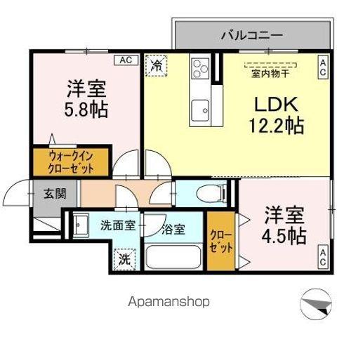 DーRESIDENCE明神(2LDK/2階)の間取り写真