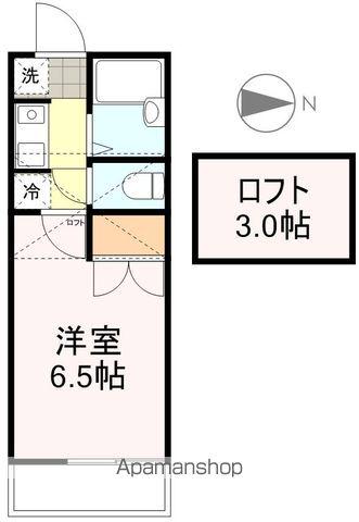 サントノーレ旭ヶ丘(1K/2階)の間取り写真