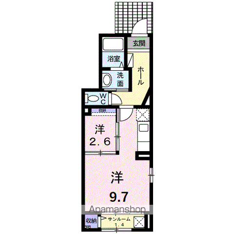 グレイス フォルテ(ワンルーム/1階)の間取り写真