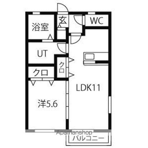 フロンティア泉(1LDK/1階)の間取り写真
