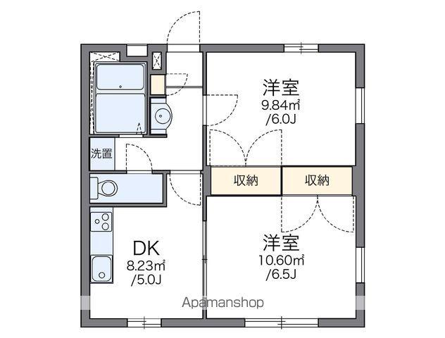 レオパレス翔(2DK/1階)の間取り写真