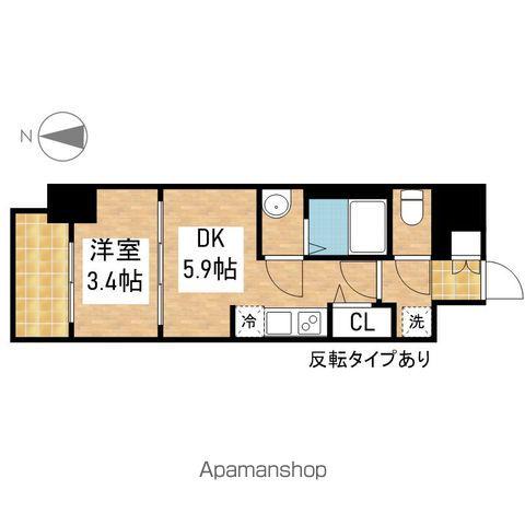 プレサンスジェネ新栄町駅前 葵(1DK/8階)の間取り写真