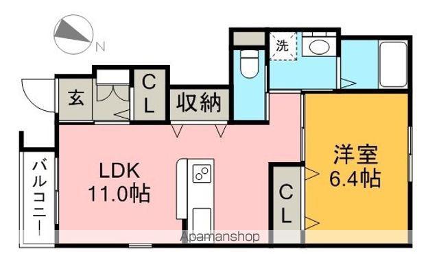 OHANA雄峰﨑(1LDK/1階)の間取り写真