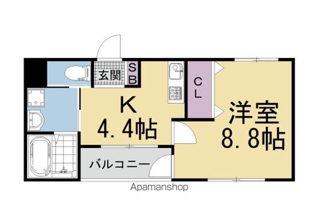 スマートマンション夢ゾン大手筋(1K/3階)の間取り写真