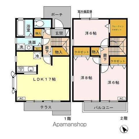 イースト サイド コテージ(3LDK)の間取り写真