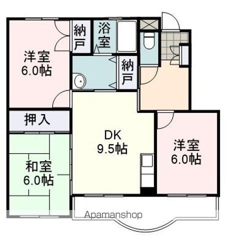 EVERGREEN(3DK/2階)の間取り写真