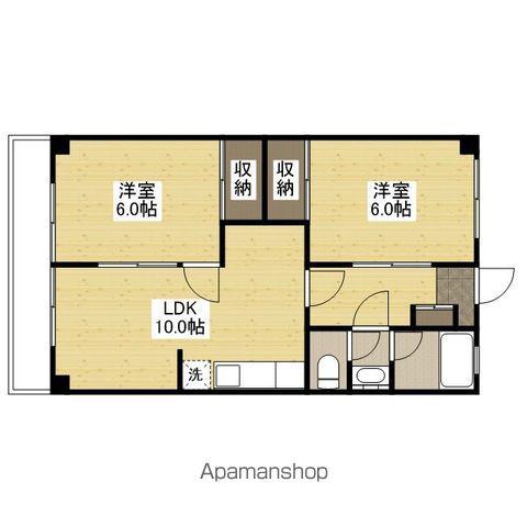 ソシエ府中(2LDK/4階)の間取り写真
