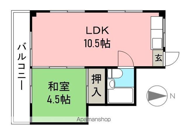 シャトーKOCHIⅠ(1LDK/2階)の間取り写真