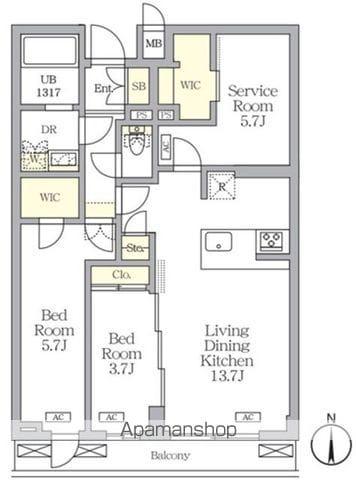 アジールコート都立大学(2SLDK/2階)の間取り写真