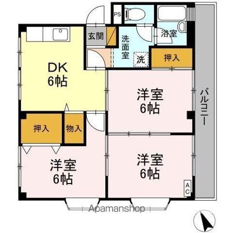 レジデンス齊藤(3DK/1階)の間取り写真