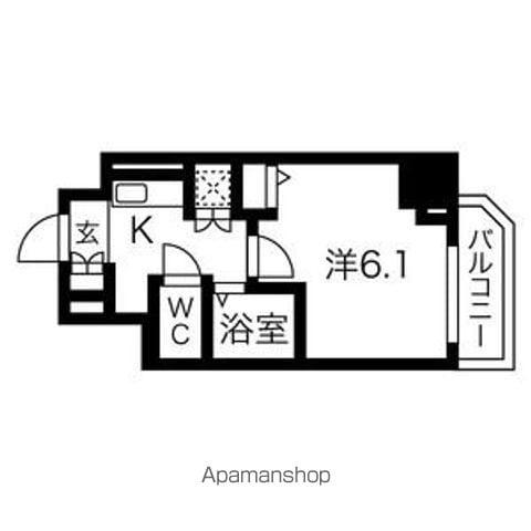 スパシエスタイル住吉(1K/2階)の間取り写真
