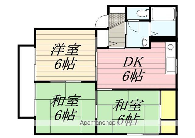 エルミタージュ坪見A棟(3DK/2階)の間取り写真