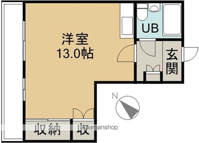 パソナⅣ(ワンルーム/2階)の間取り写真