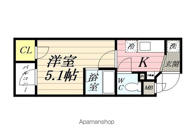 VERXEED STAIR(1K/4階)の間取り写真