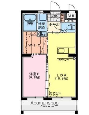 LUTORIINE(1LDK/3階)の間取り写真