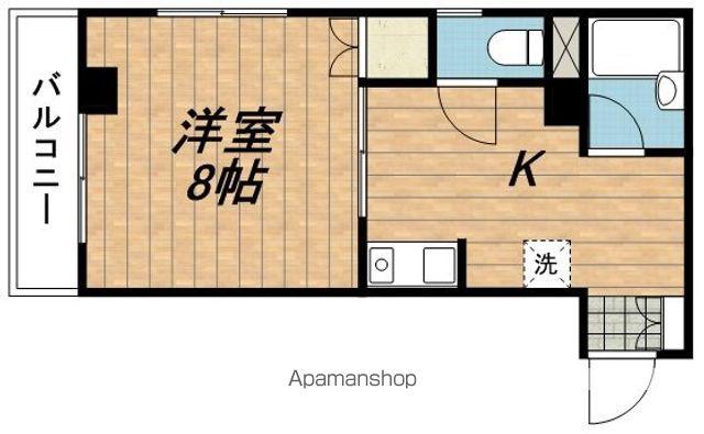 ウィステリア・ヤハギ(1K/2階)の間取り写真