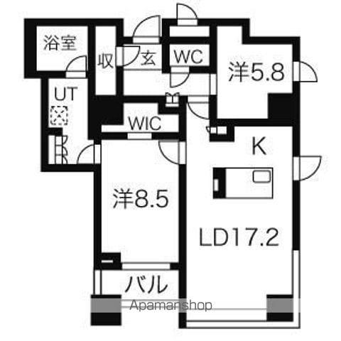プライムメゾン大通公園(1SLDK/14階)の間取り写真