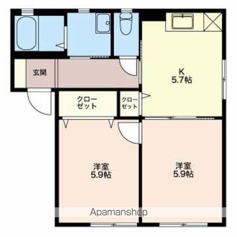 パルコオオタ(2K/1階)の間取り写真