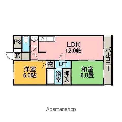 岩崎ビル(2LDK/2階)の間取り写真