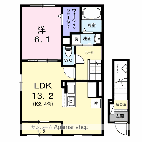 ヴィラ・グレイスⅡ(1LDK/2階)の間取り写真