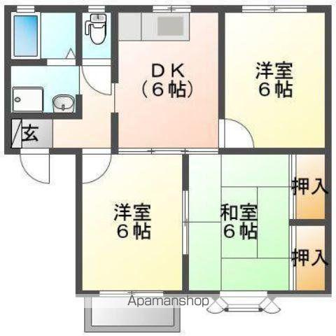 パルティール春日(3DK/1階)の間取り写真