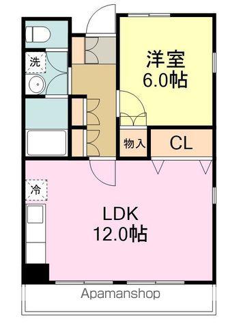 メゾンブランシュ1号館(1LDK/4階)の間取り写真