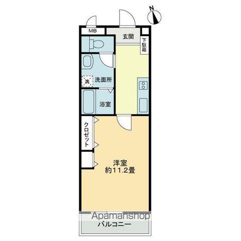 サンシャインビル(1K/2階)の間取り写真