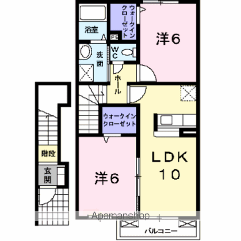 Nゲート(2LDK/2階)の間取り写真