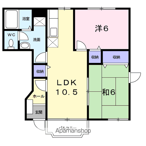 ガーデンヒルズ三咲Ⅳ(2LDK/1階)の間取り写真