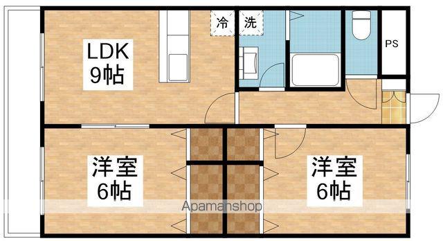 メゾンエスポワール(2DK/1階)の間取り写真