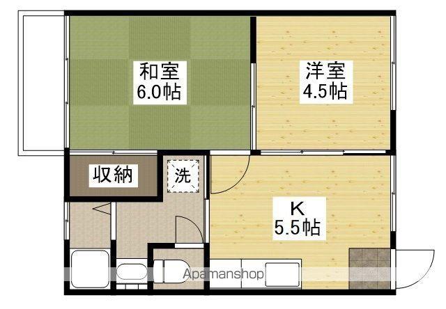 清木ビル(2K/3階)の間取り写真